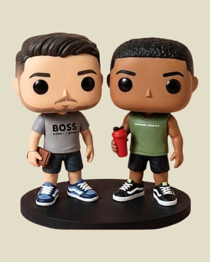Dupla de amigos personalizada em biscuit
